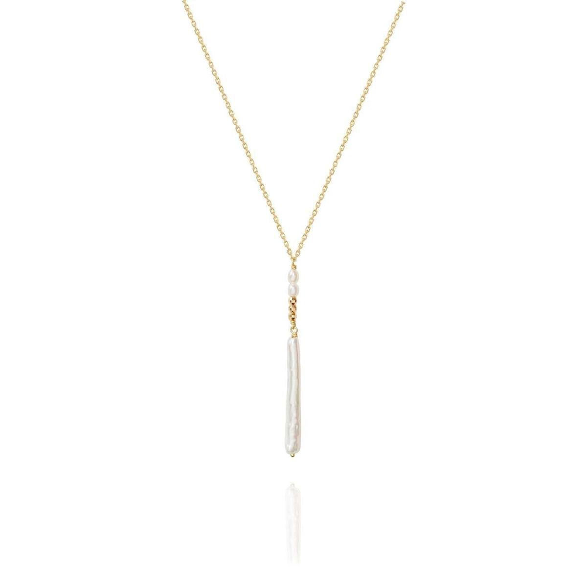Collier Vintage Perles Baroques En Or 750 (18 Carats) Avec Perles De Mer Naturelles - Occasion