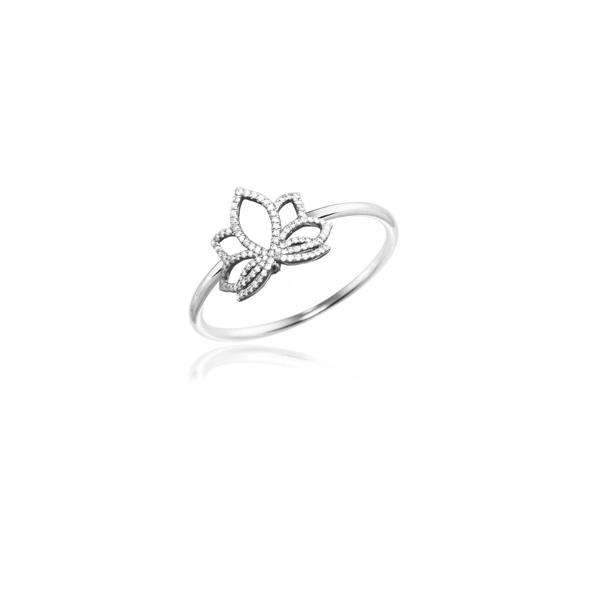 18ct White Gold 1.20ct Diamond Lotus Ring