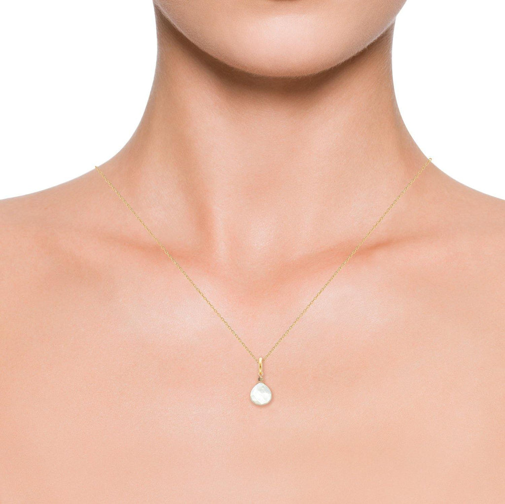 Large Drop Charm for necklace Mother Of Pearl - 18k Gold - Perle de Lune