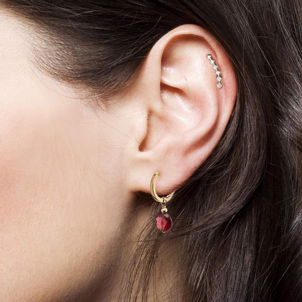 Pastille Charm for Earring Red Garnet -18k Gold - Perle de Lune