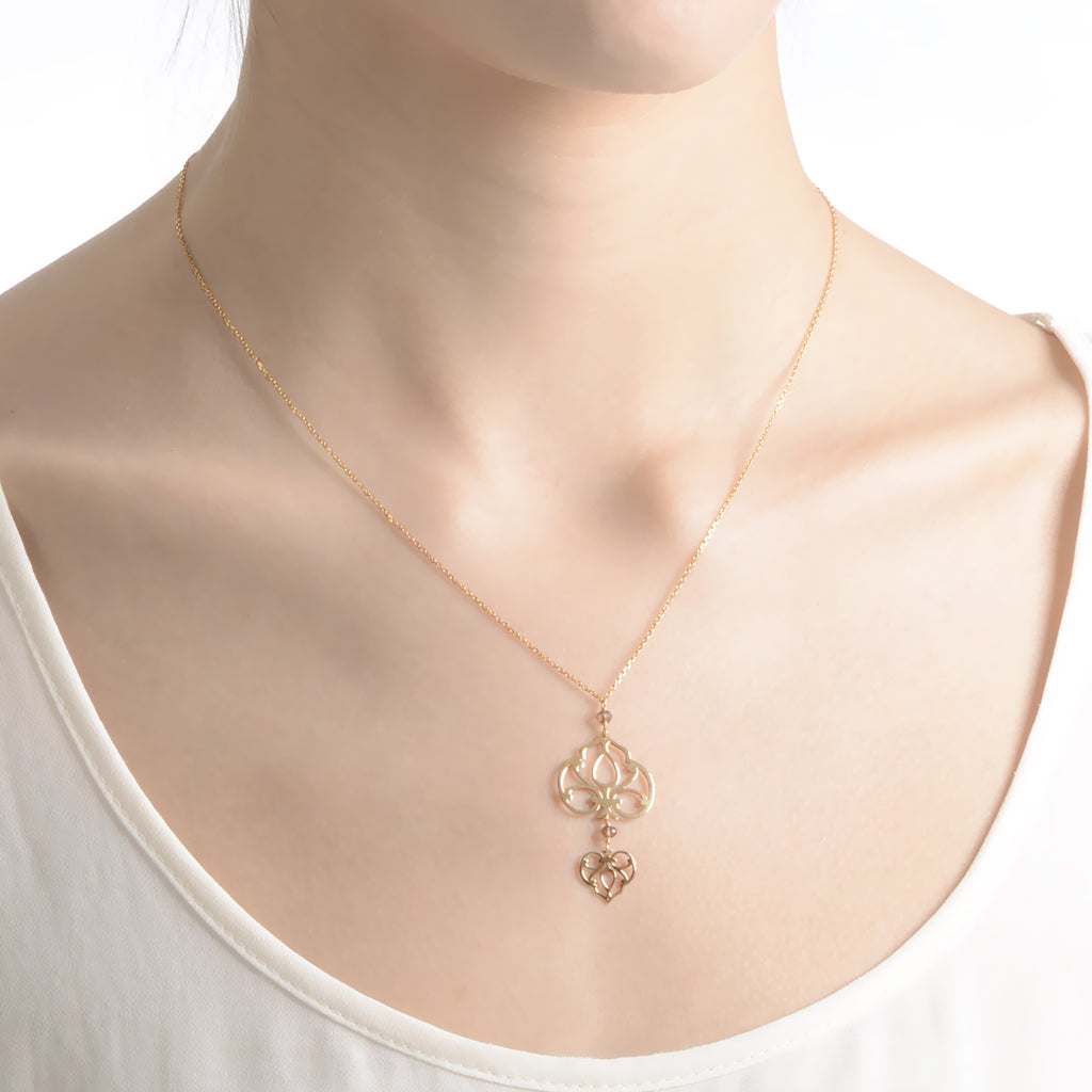 Naila Double Necklace 9 or 18k Gold - Perle de Lune