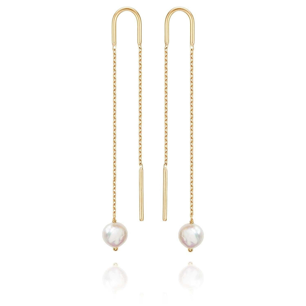 Baroque small Pearl Earrings Freshwater Pearls - 18k Gold - Perle de Lune