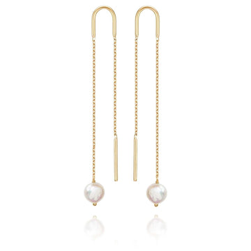 Baroque small Pearl Earrings Freshwater Pearls - 18k Gold - Perle de Lune