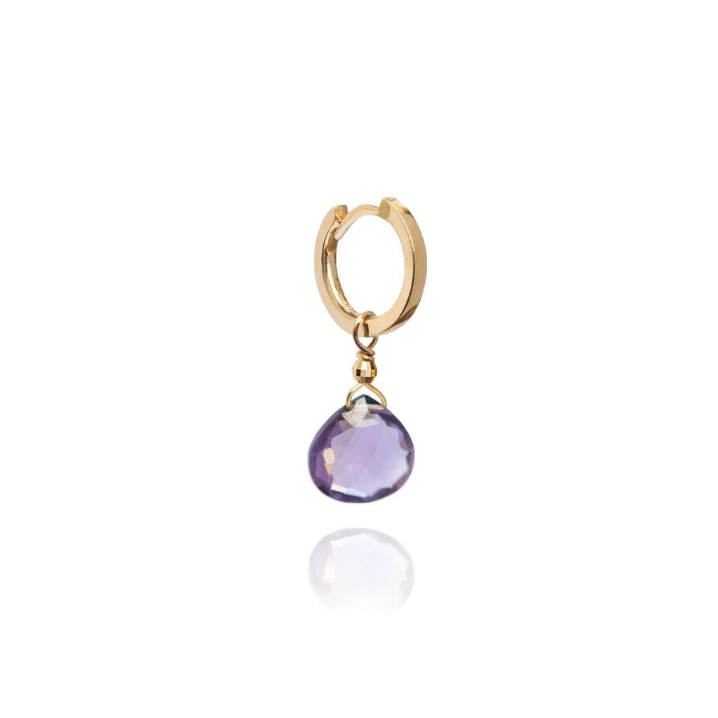 Drop Charm for Earring Amethyst -18k Gold - Perle de Lune