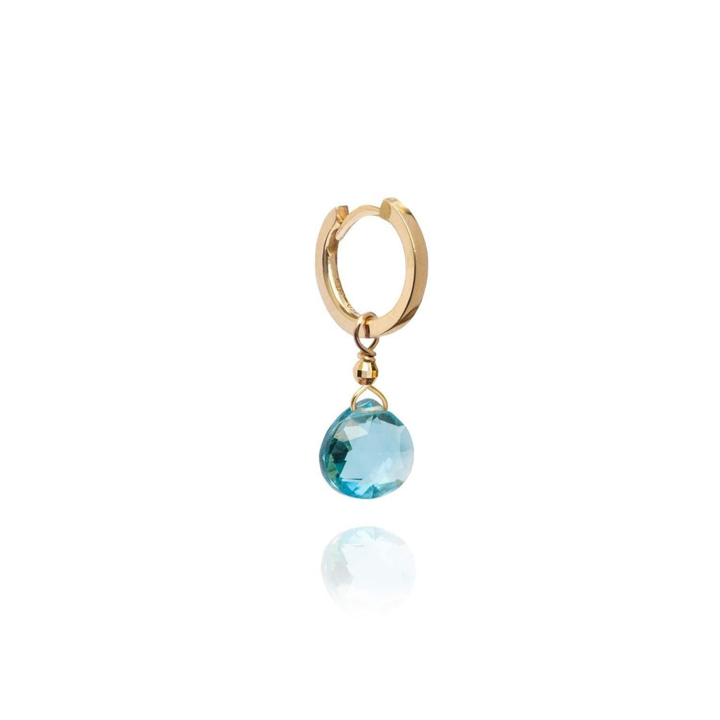 Drop Charm for Earring Blue Topaz 18k Gold - Perle de Lune