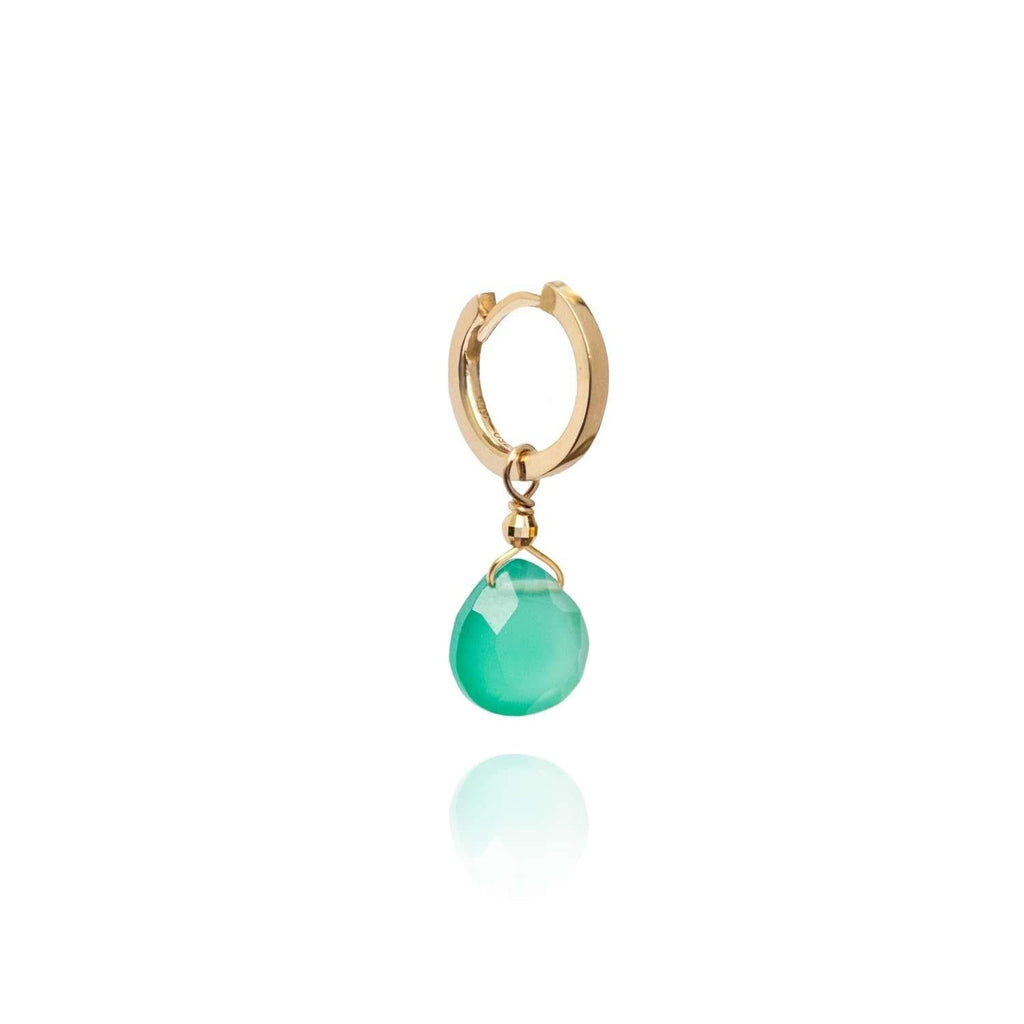 Drop Charm for Earring Green Agate -18k Gold - Perle de Lune