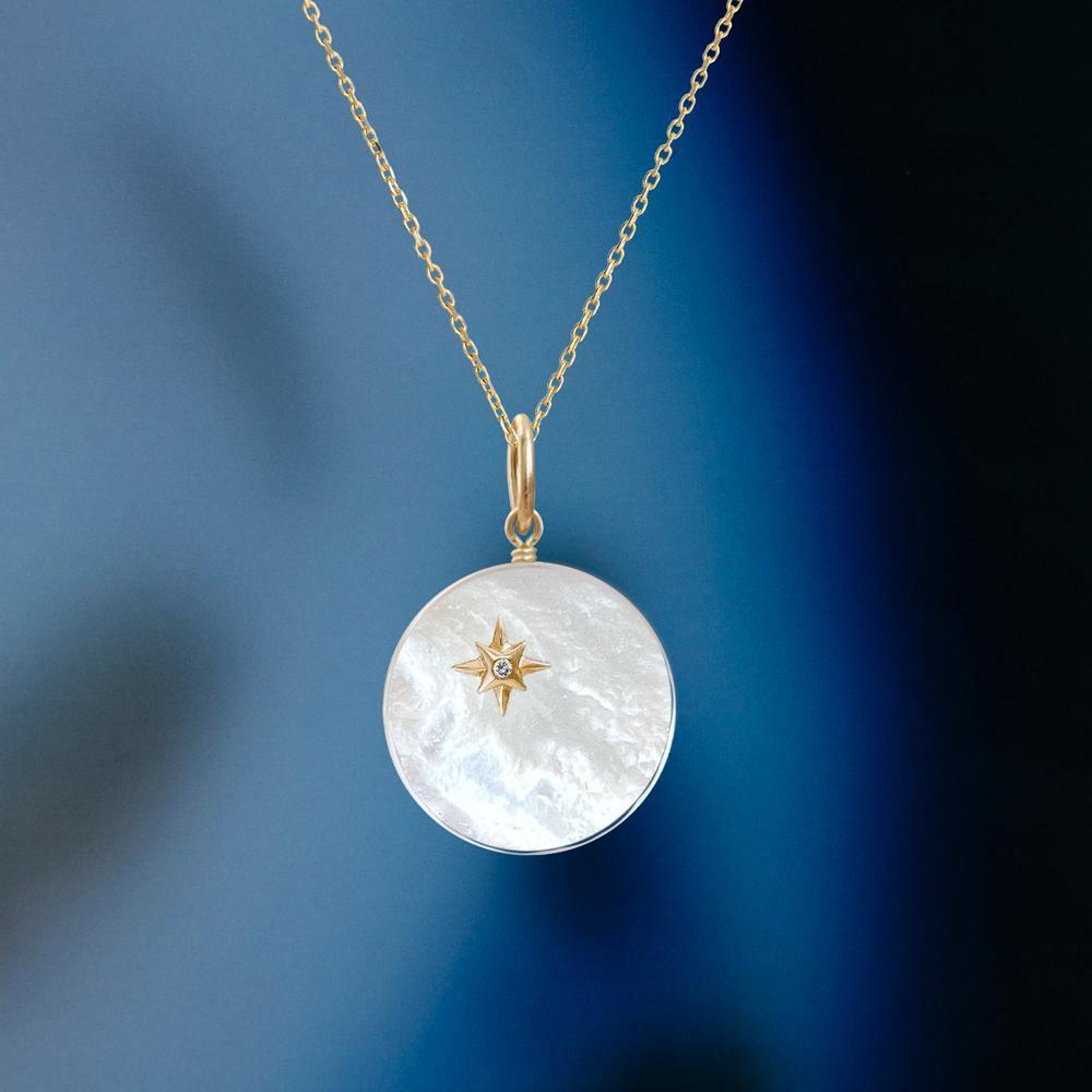 Gold Silver Full Moon Pendant Full Moon Star Necklace – Perle De Lune