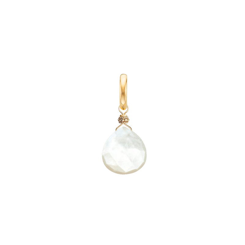 Large Drop Charm for necklace Mother Of Pearl - 18k Gold - Perle de Lune