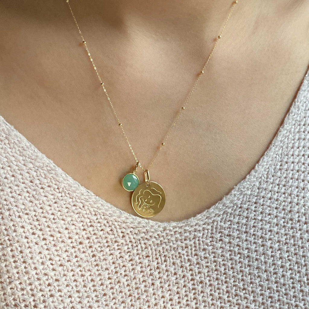 Muze 18k gold vermeil cat medal necklace, art inspired jewelry, dainty talisman symbol of love and affection. Meaningful sentimental gift perfect for cat lovers or as a friendship gift.