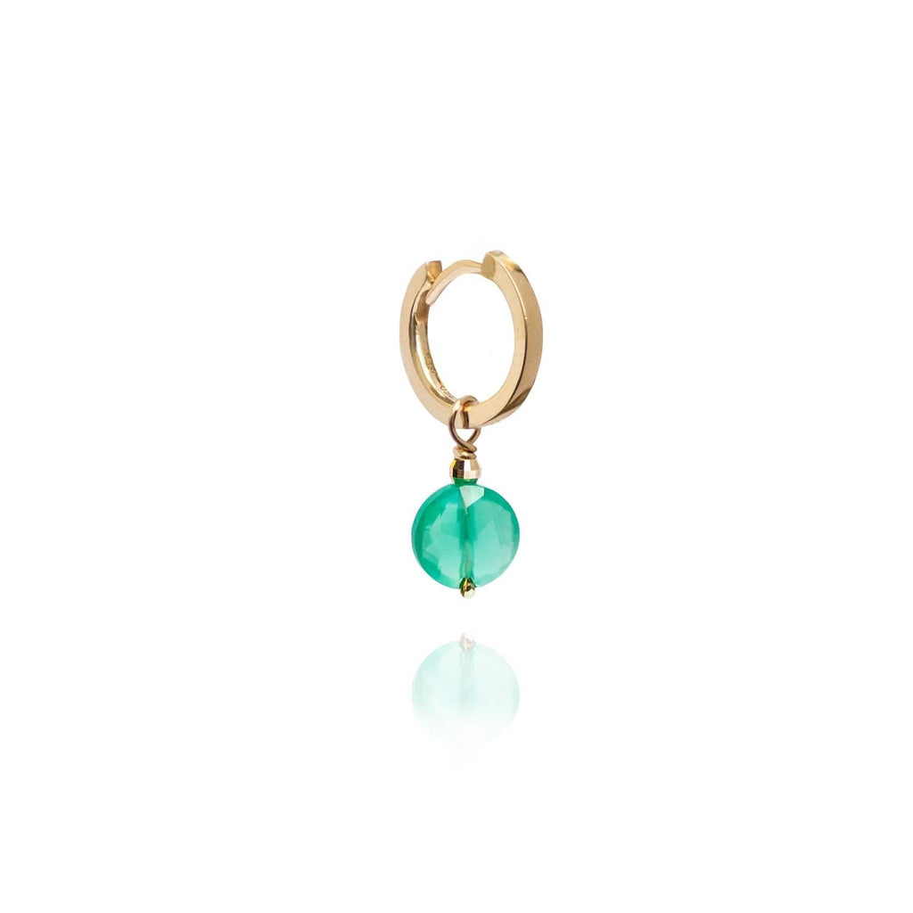 Pastille Charm for Earring Green Agate -18k Gold - Perle de Lune