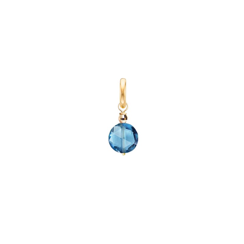 Pastille Charm for Necklace Blue Topaz - 18k Gold - Perle de Lune