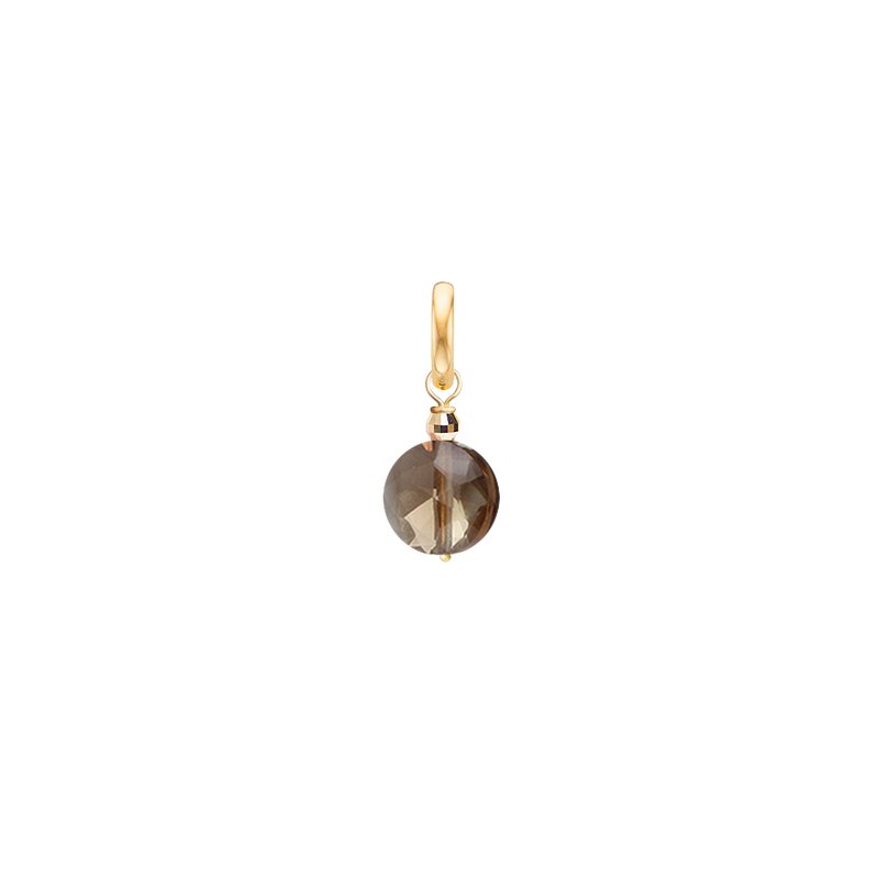 Pastille Charm for Necklace Smoky Quartz - 18k Gold - Perle de Lune