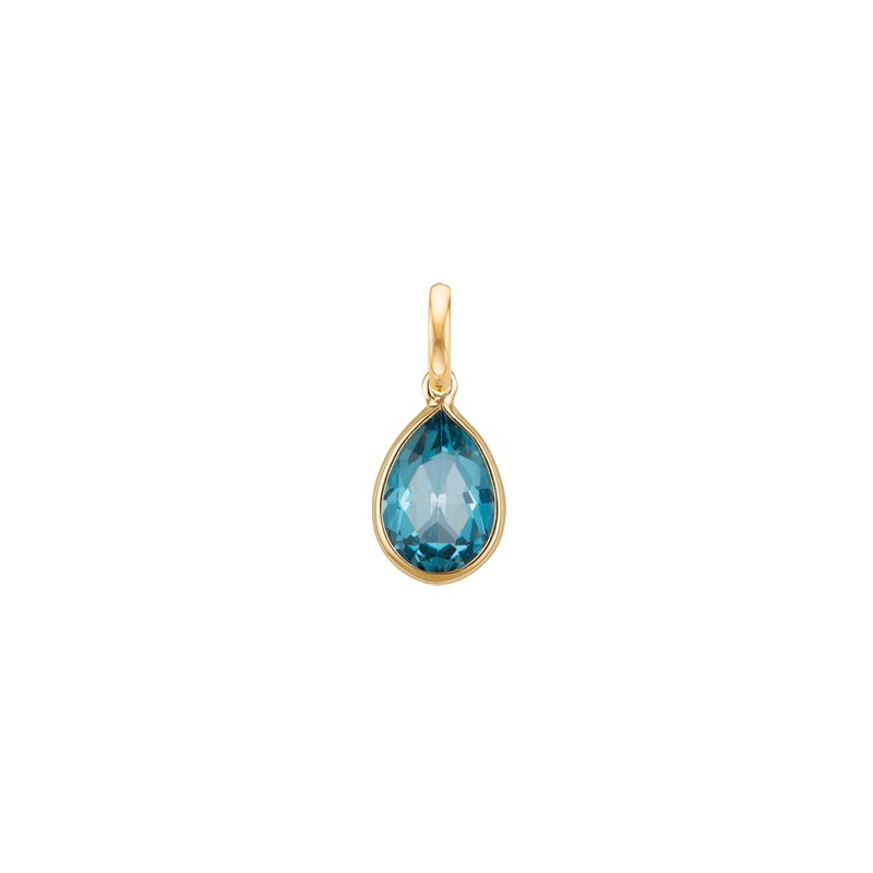 Precious Pendant for necklace Blue Topaz - 18k Gold - Perle de Lune