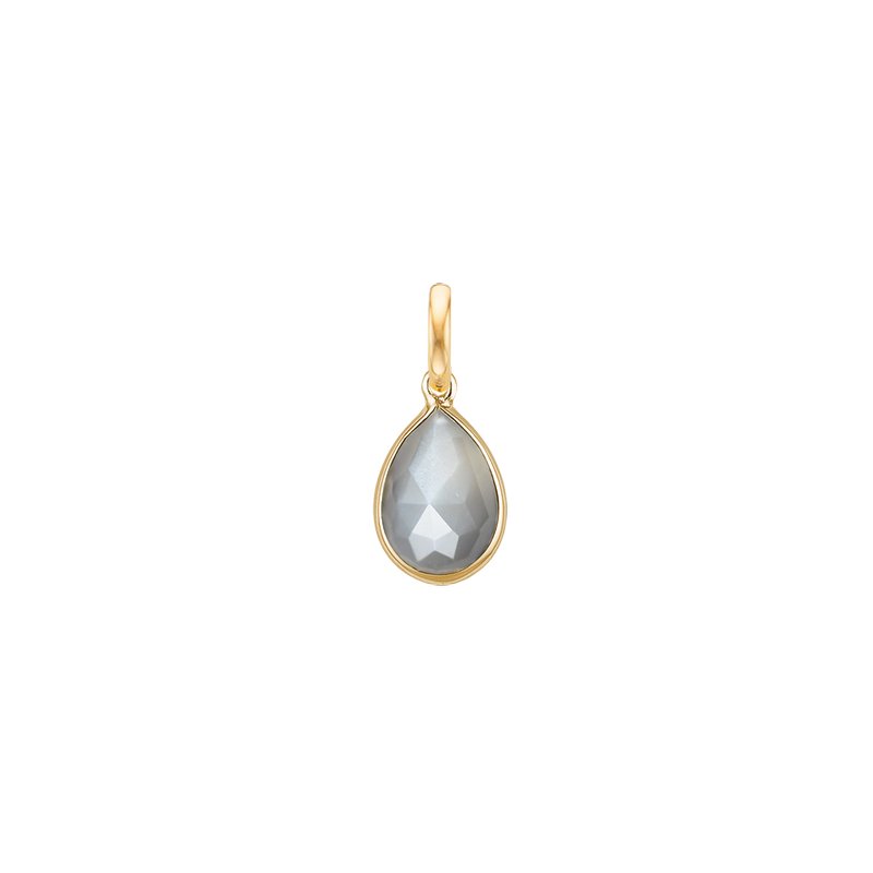 Precious Pendant for necklace Grey Moonstone - 18k Gold - Perle de Lune