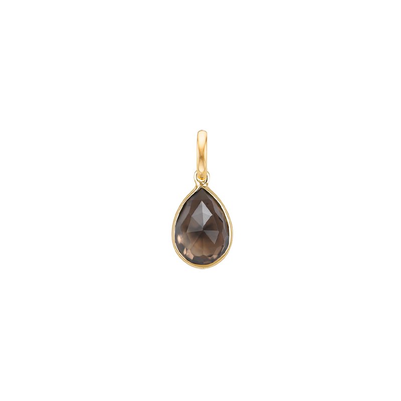 Precious Pendant for necklace Smoky Quartz - 18k Gold - Perle de Lune