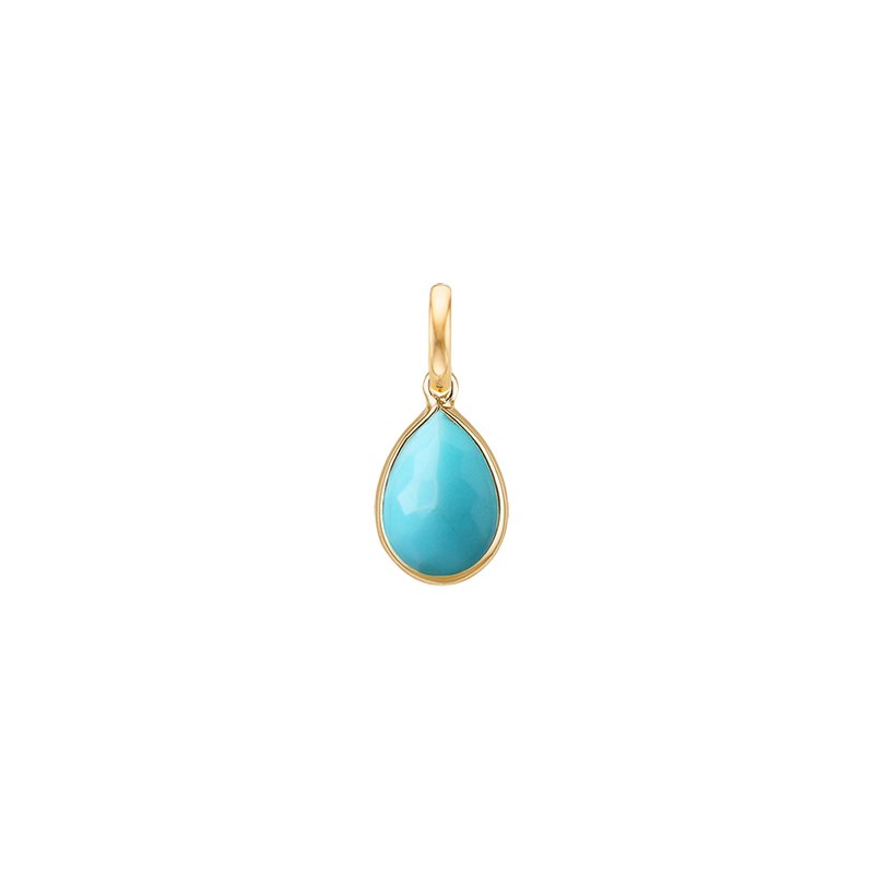 Precious Pendant for necklace Turquoise - 18k Gold - Perle de Lune