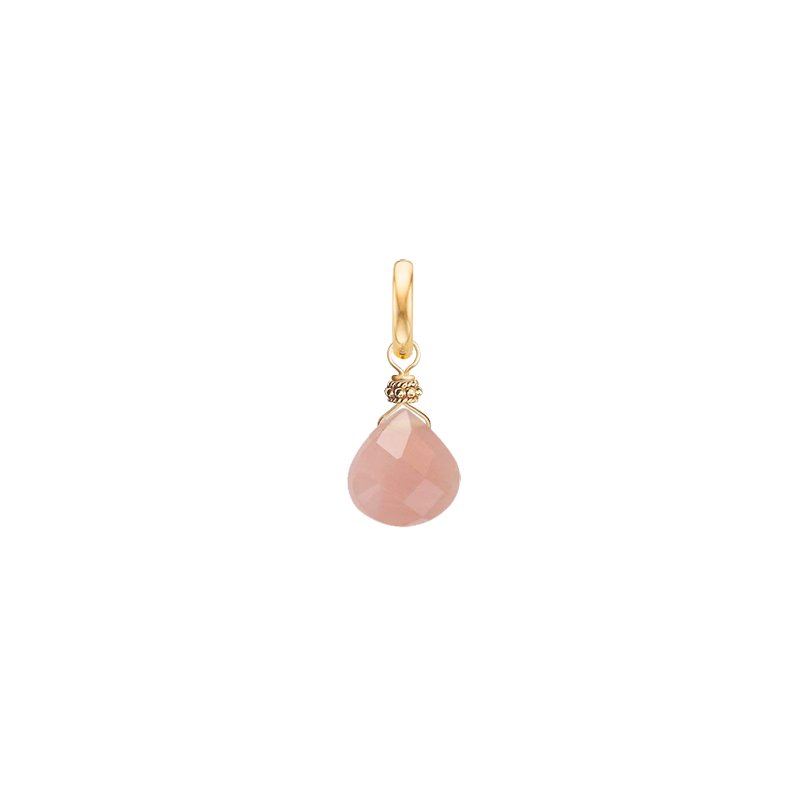 Small Drop Charm for necklace Guava Quartz -18k Gold - Perle de Lune