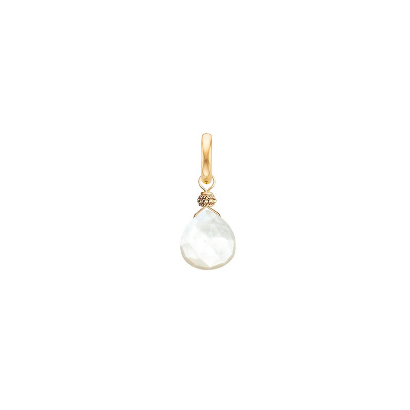 Small Drop Charm for necklace Mother Of Pearl - 18k Gold - Perle de Lune