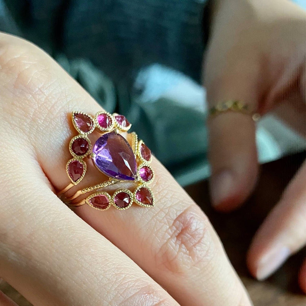 Solo Nova Ring Amethyst- 18k Gold - Perle de Lune