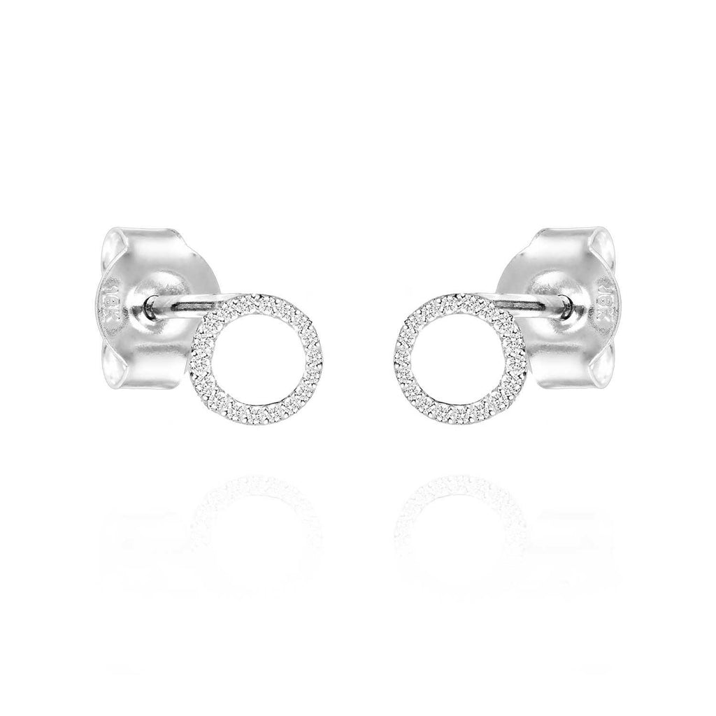Halo Diamond Ear Studs - Perle de Lune