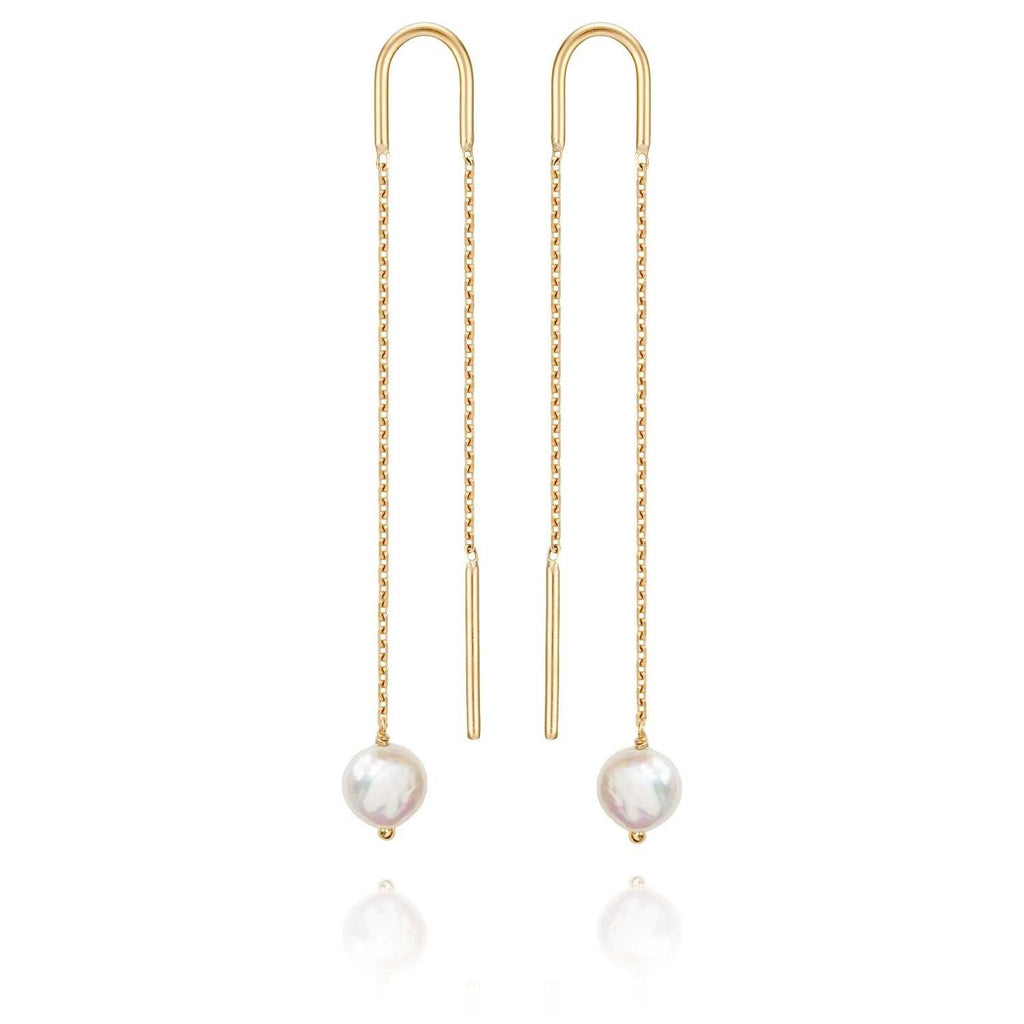 Baroque small Pearl Earrings Freshwater Pearls - 18k Gold - Perle de Lune