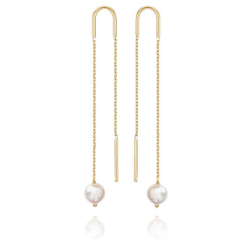 Baroque small Pearl Earrings Freshwater Pearls - 18k Gold - Perle de Lune